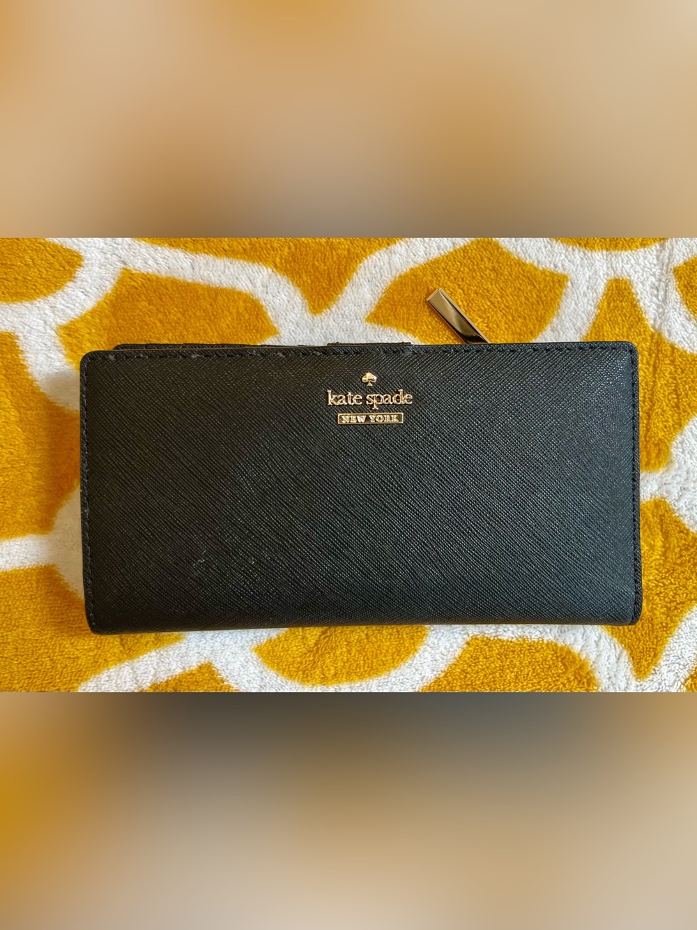 kate spade Staci Large Slim Bifold Wallet Black